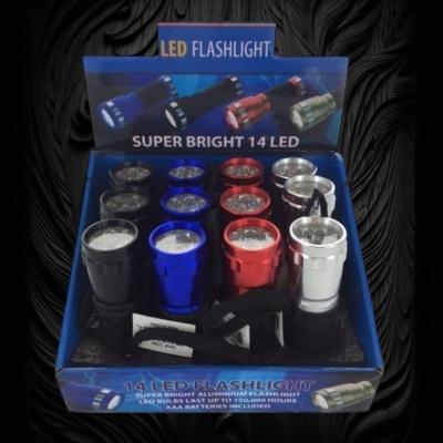 8 WHITE LED FLASHLIGHT WITH LASER POINTER IN MIDDLE 