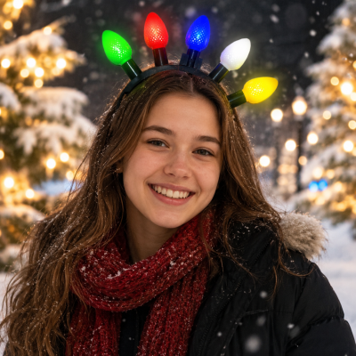 LED LARGE CHRISTMAS BULB HEADBAND