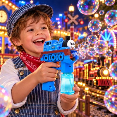 LED FLASHING TRAIN BUBBLE GUN