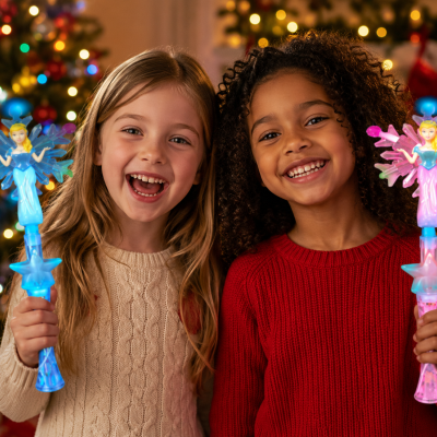 ASSORTED COLOR SNOWFLAKE PRINCESS WAND