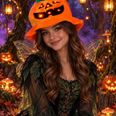 LED FLASHING PLUSH PUMPKIN HAT