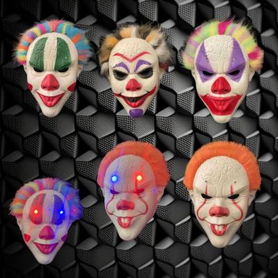 ASSORTED STYLE LED CLOWN MASK WITH HAIR