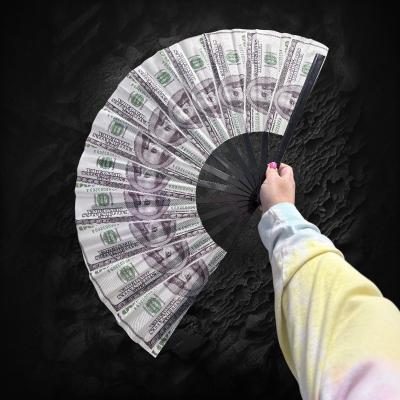 24" HAND FAN WITH MONEY PRINT