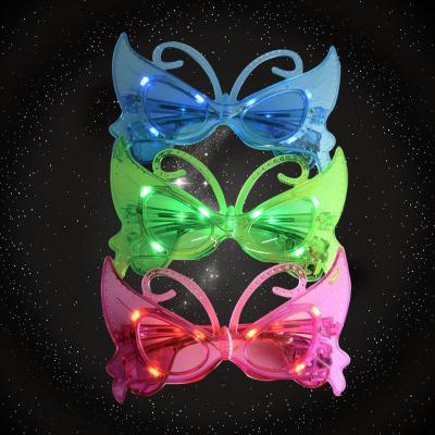 ASSORTED COLOR LED FLASHING BUTTERFLY SHAPED SUNGLASSES