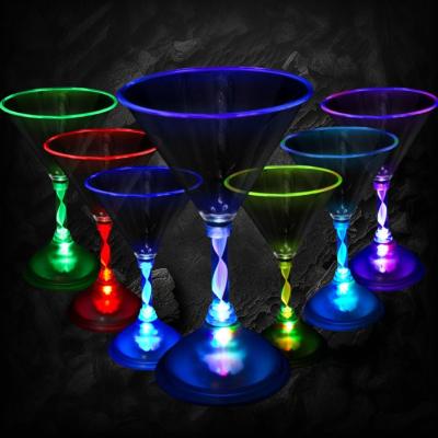 7OZ LED MULTI-COLOR ACRYLIC MARTINI GLASS 