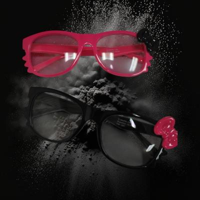 ASSORTED COLOR NON-FLASHING KITTY SUNGLASSES WITH CLEAR LENSES