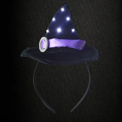 LED FLASHING WITCH HAT HEADBAND BOPPER