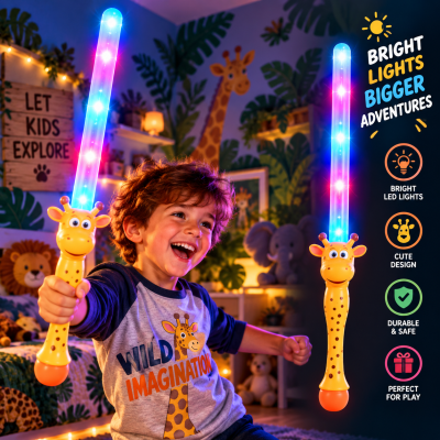 LED FLASHING GIRAFFE BUBBLE SWORD