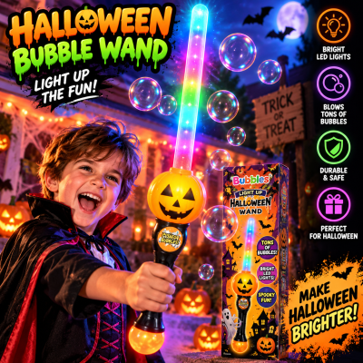 LED PUMPKIN BUBBLE SWORD
