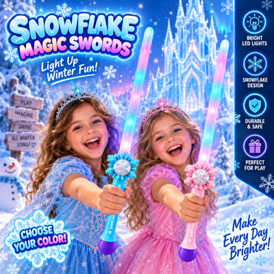 LED SNOWFLAKE BUBBLE SWORD