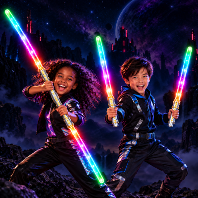 LED DOUBLE SIDED MULTI-COLOR 7 FUNCTION SWORD