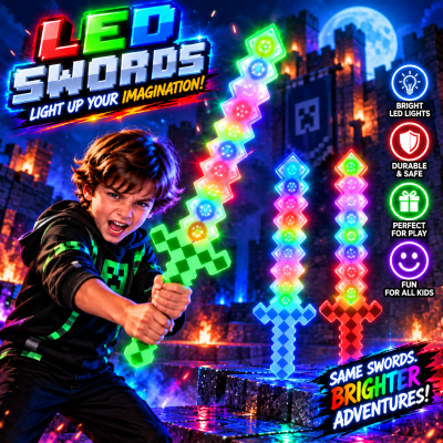 ASSORTED COLOR GEAR PIXEL SWORD
