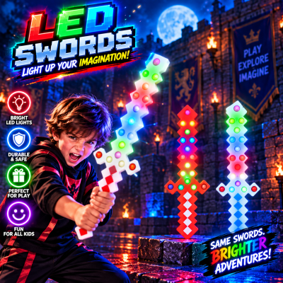 ASSORTED COLOR BUBBLE POP PIXEL SWORD