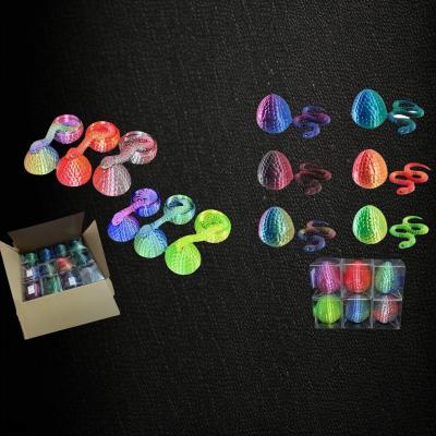 ASSORTED COLOR 6" 3D PRINTED EGG WITH 24" SNAKE 