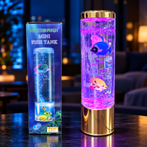 11" LED Bubbling Table Top Fish Tank with Swimming Fish
