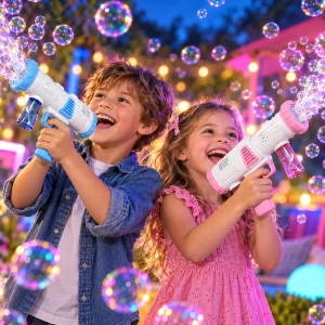 16 Hole Super Bubble Blaster Gun Assorted Pink/Blue
