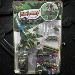 17" Assorted Style Military Transportation Vehicle/Jet Carded Play Set