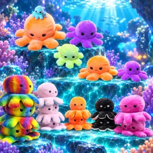 20" Assorted Style Flip Octopus Plush