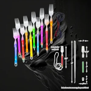 25 Piece Glow Ware Forks Assorted Colors