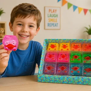 3.5" Assorted Color Squishy Duck Cube