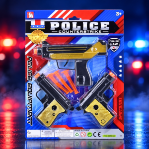 3 Piece Police Dart Gun Carded Play Set
