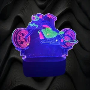 3D Acrylic LED Optical Illusion Night Light Motorcycle