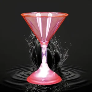 7Oz Pink Flashing Martini Glass