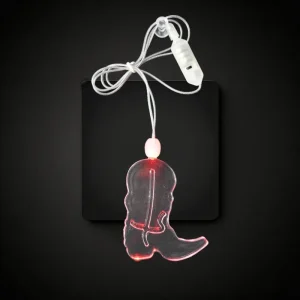 ACrylic Flashing Cowboy Boot Necklace **Need To Assemble