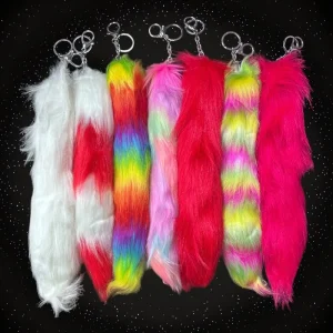 Animal Tail Jumbo Clip-On Keychains - Assorted Styles