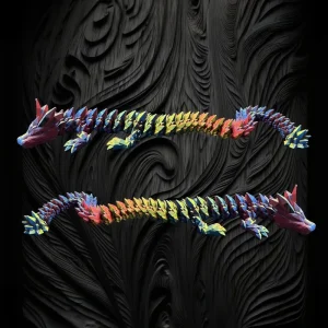 Assorted Color 24" 3D Printed Dragon IN Clear Display Box