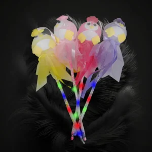 Assorted Color LED Flashing Globe Wand With Animal Face On Globe