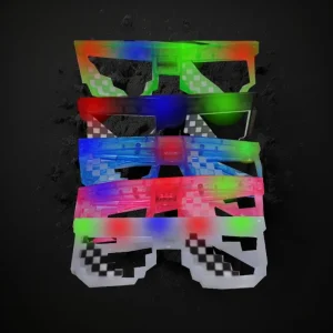 Assorted Color LED Flashing Meme Style Sunglasses
