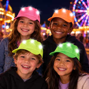 Assorted Color LED Flashing Sequin Neon Baseball Cap