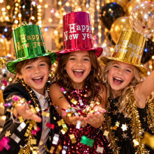 Assorted Color New Year Party Top Hat