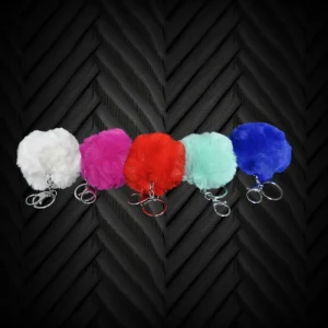 Assorted Color Pom Pom Fluffy Keychain