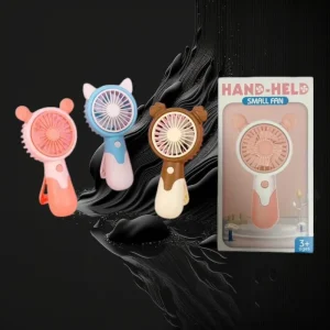 Assorted Color Rechargable Hand Fan With Kick Stand