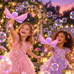 Assorted Color Snow Princess Bubble Wand With Wings