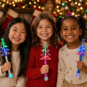 Assorted Color Tree Wand With Prismatic Ball On