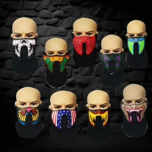 Assorted EL Wire Sound ACtivated Bandanas /