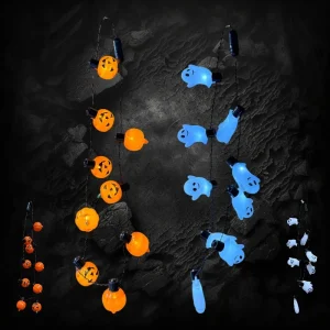 Assorted Ghost, And Pumpkin Flashing Necklace