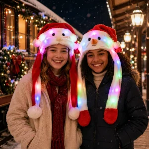 Assorted Plush Christmas Hat With Movable Ears
