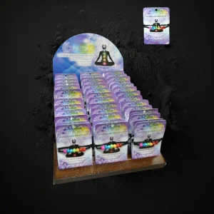 Assorted Style Chakra Braceltes With Wooden Display