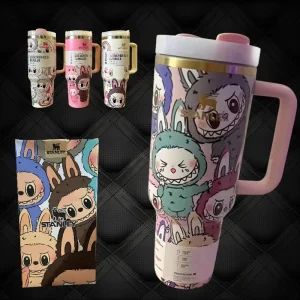 Assorted Style Printed 40 OZ Boxed Tumbler with Lid and Straw