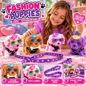 Assorted Style Toy Dog With Attached Leash