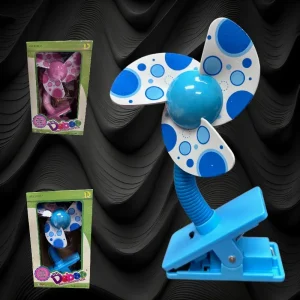Battery Powered Child Safe Clip On Stroller Fan With Foam Blades