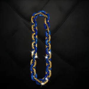 Blue/Gold Chain Link Necklace B26C