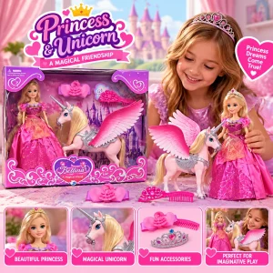 Boxed Toy Doll With Horse Set
