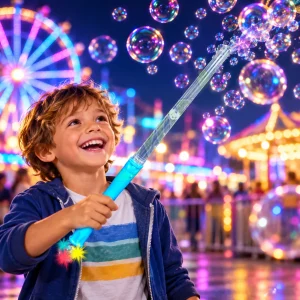 Bubble Wand with LED Flashing Prismatic Ball