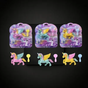 Carded Assorted Unicorn Toy With Brush