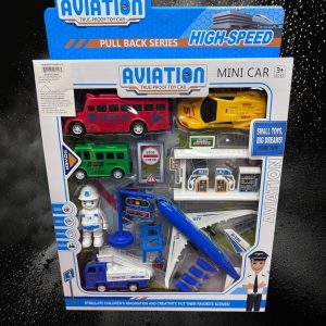 Carded Pull Back Aviation Toy Set